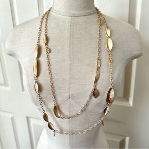 Chico’s gold tone Hera multi chain necklace NWT